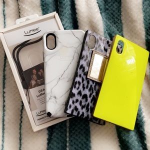 Lumee IPhone X phone case plus 2 square cases